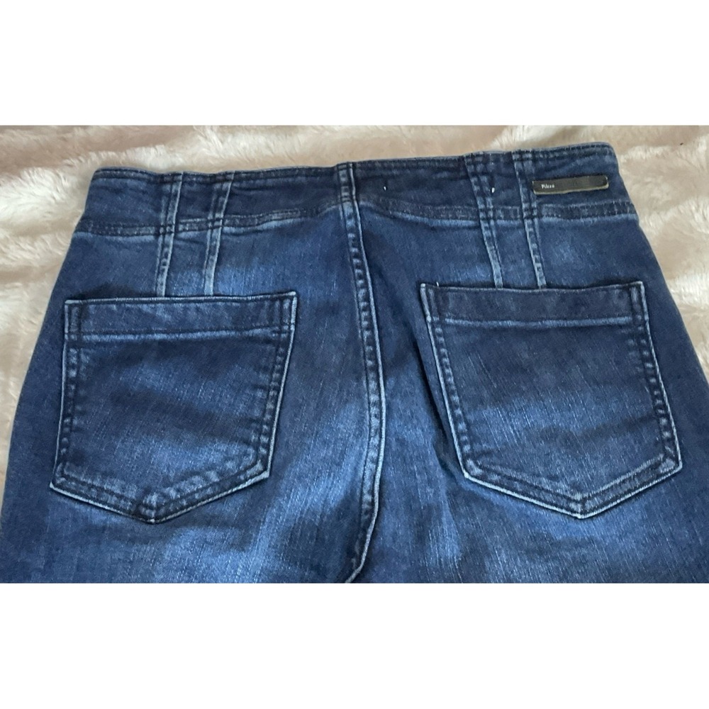 Pilcro Anthropologie Women's S27‎ Jeans Pleated High Rise Dark Wash Blue Skinny - Picture 11 of 16